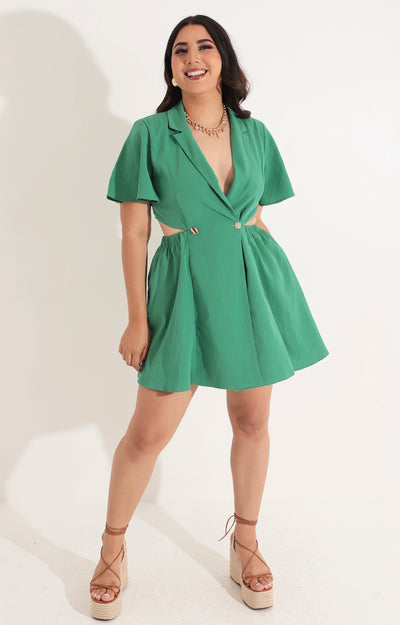 Vestido verde cut-out - VESTIDO Boutiquemirel 
