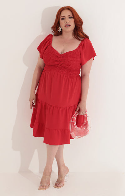 Vestido rojo de algodón - VESTIDO Boutiquemirel 