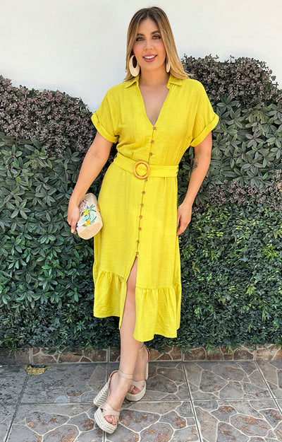 Vestido amarillo mostaza - VESTIDO Boutiquemirel 