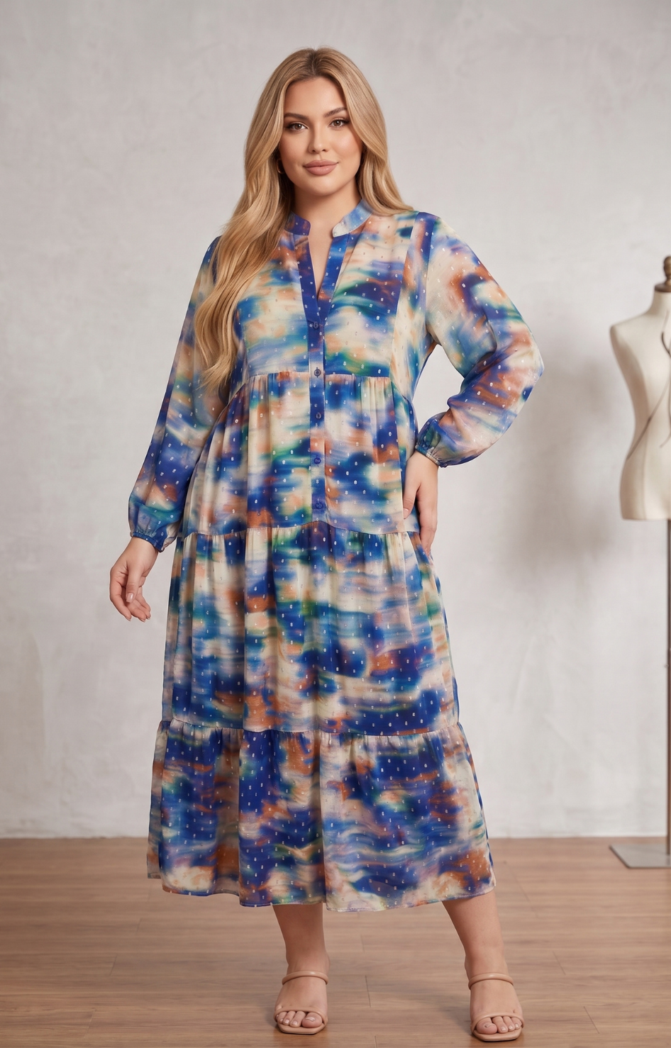 Vestido azul tie-dye - VESTIDO Boutiquemirel 
