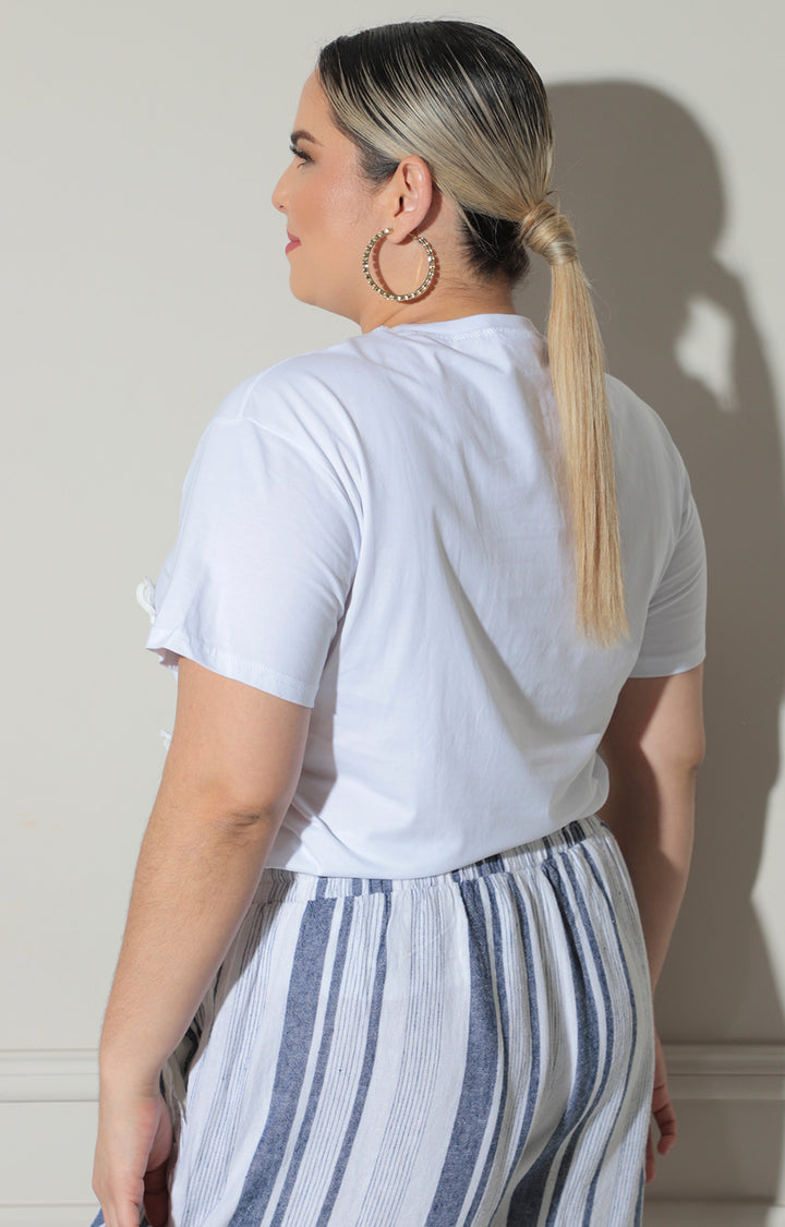 Blusa blanca con flores 3D - BLUSA Boutiquemirel 