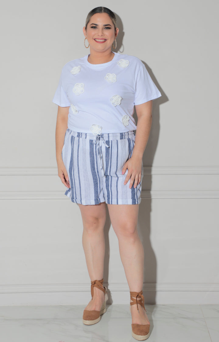 Blusa blanca con flores 3D - BLUSA Boutiquemirel 