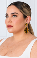 Aretes colgantes de acetato tipo carey