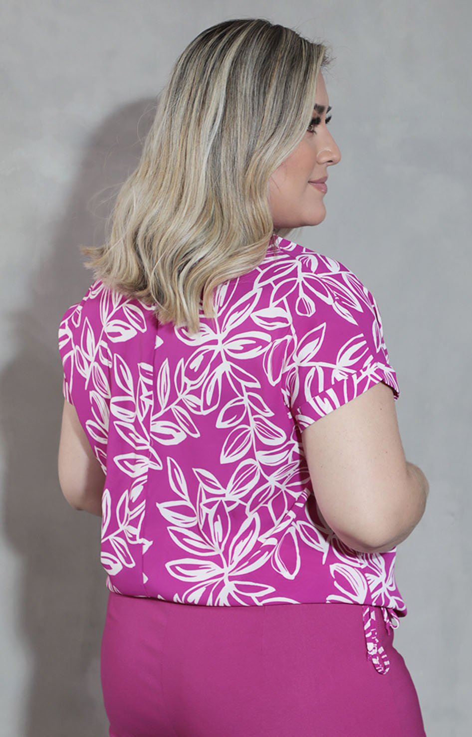 Blusa fucsia estampada - BLUSA XL Boutiquemirel 