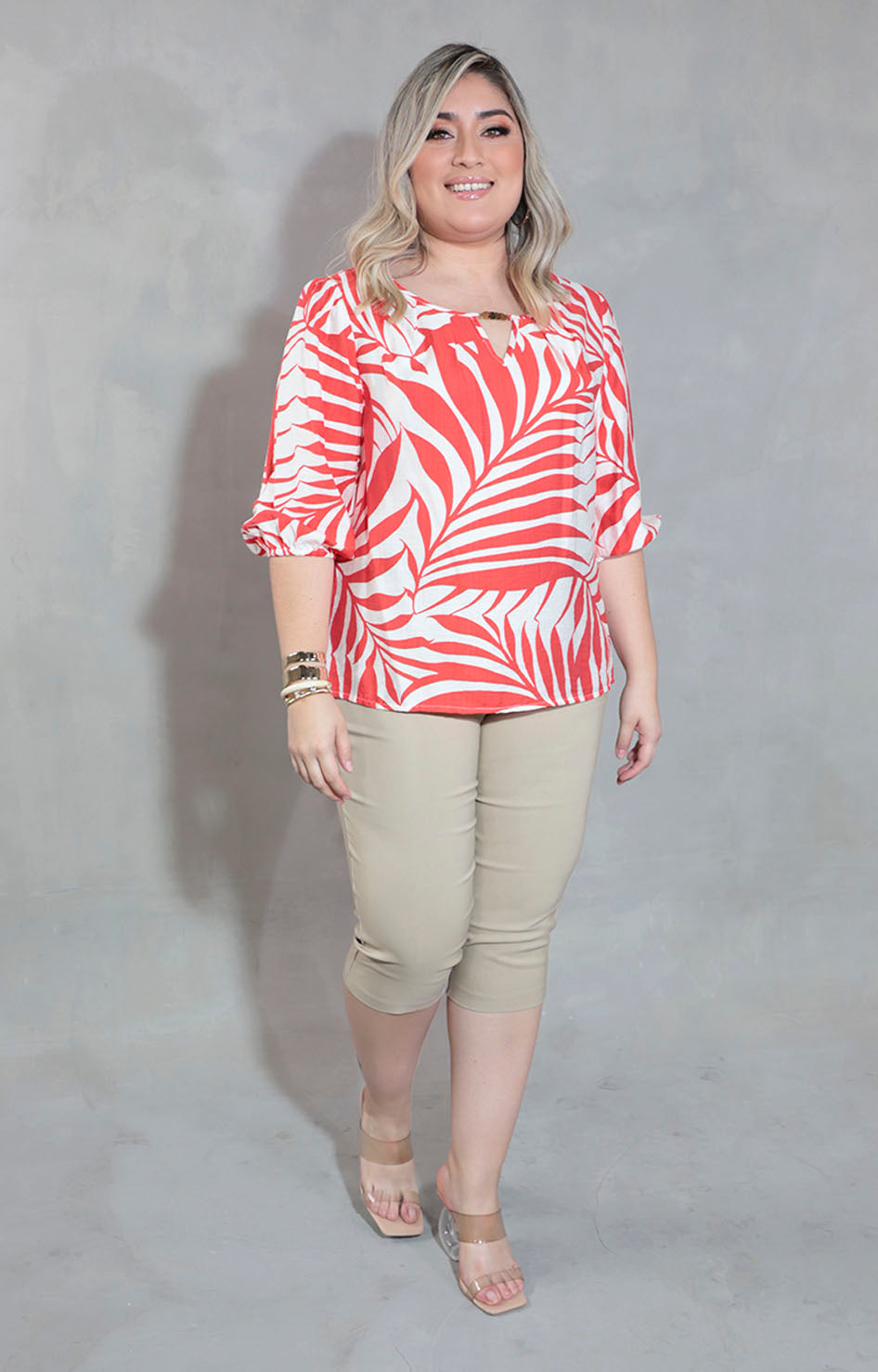 Blusa naranja estampada - BLUSA XL Boutiquemirel 