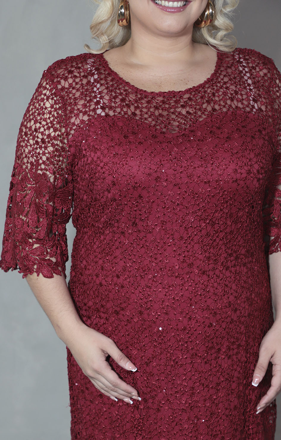 Vestido vino en encaje - VESTIDO XL Boutiquemirel 