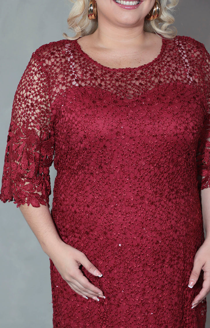 Vestido vino en encaje - VESTIDO XL Boutiquemirel 