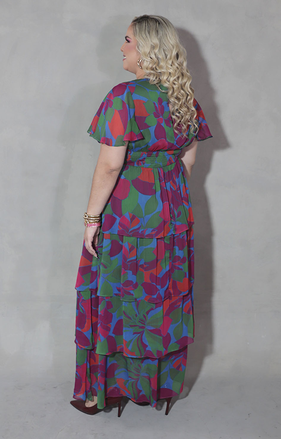 Vestido magenta estampado - VESTIDO XL Boutiquemirel 