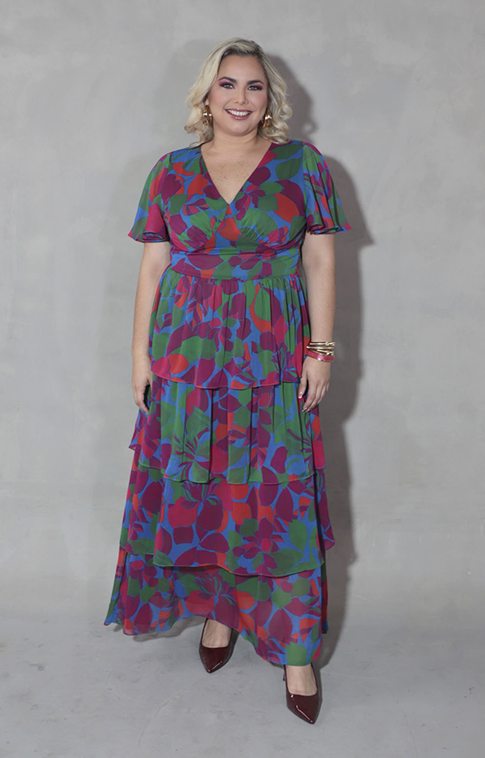 Vestido magenta estampado - VESTIDO XL Boutiquemirel 