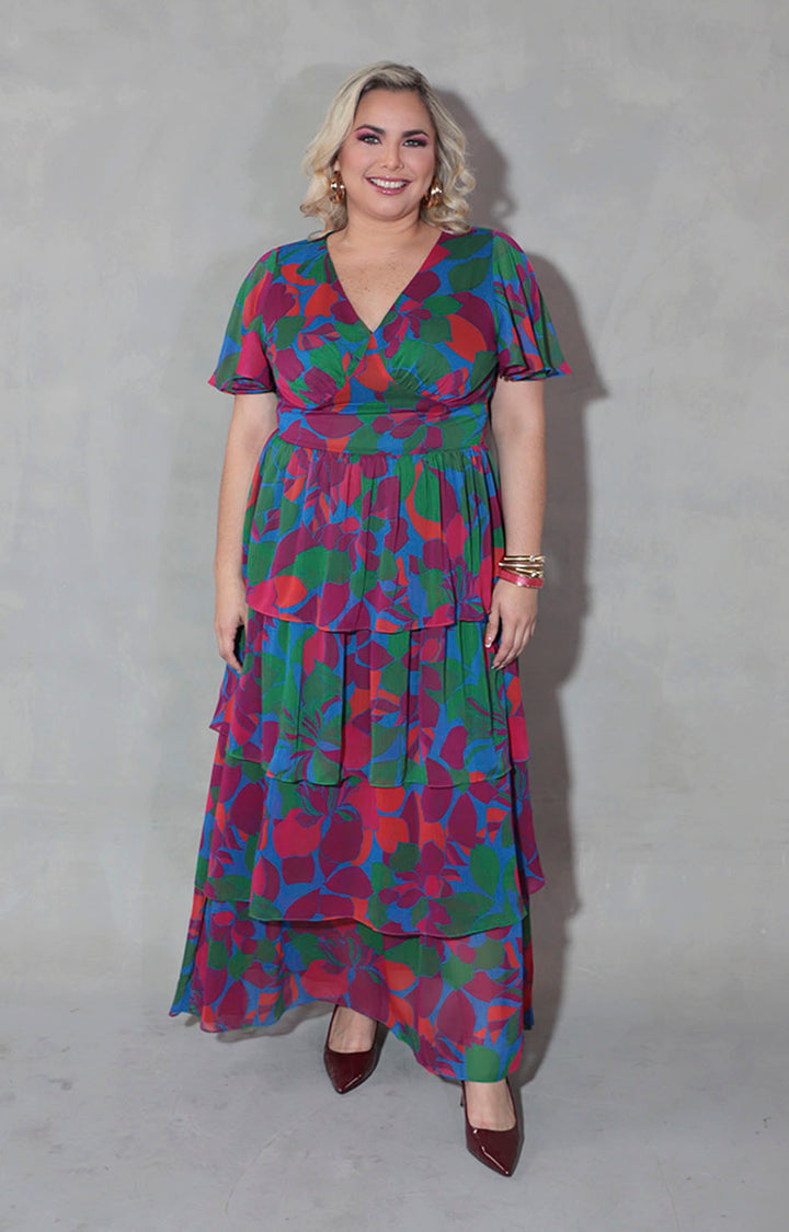 Vestido magenta estampado - VESTIDO XL Boutiquemirel 