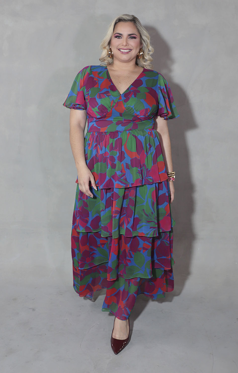 Vestido magenta estampado - VESTIDO XL Boutiquemirel 