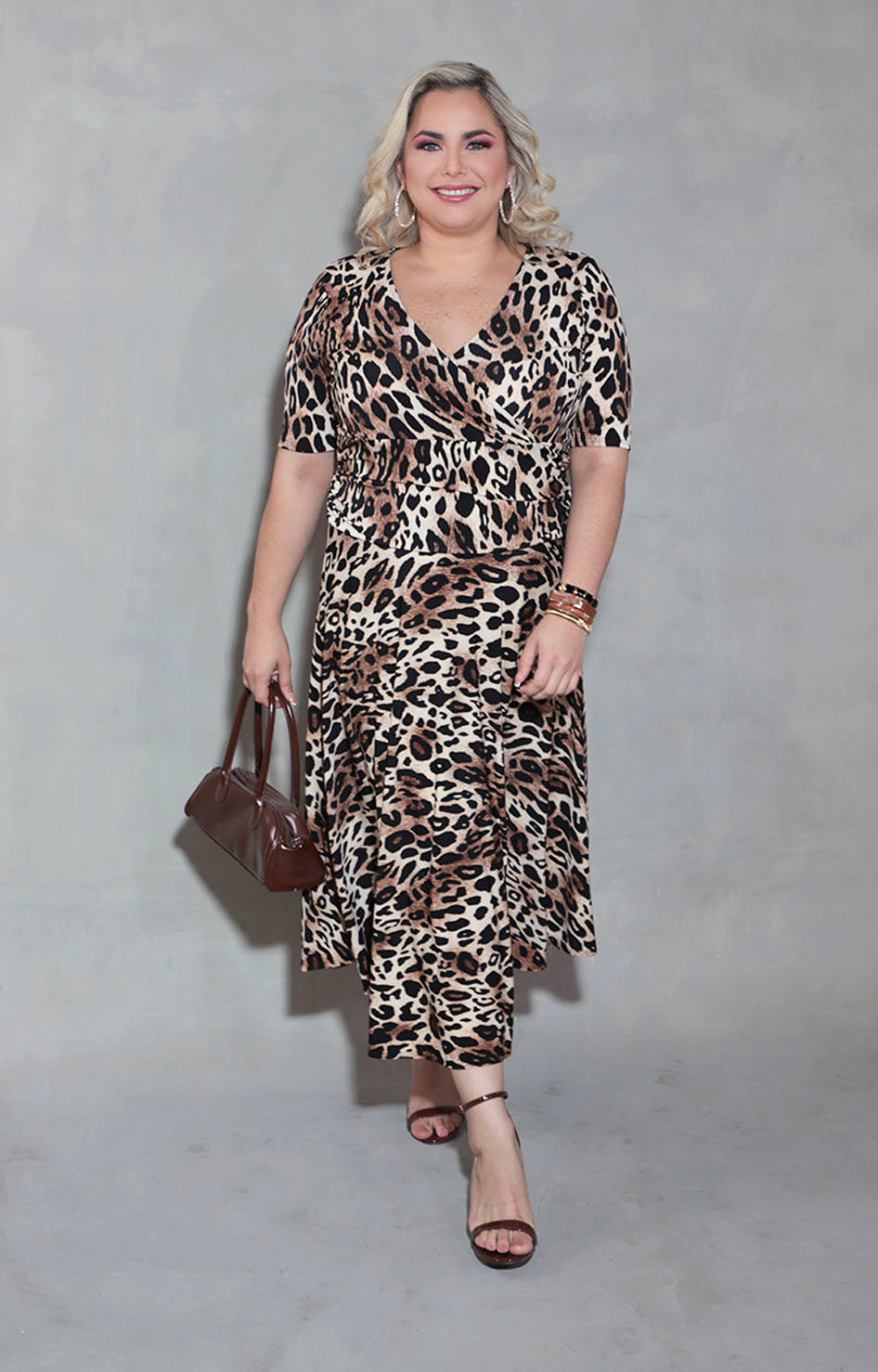 Vestido beige estampado - VESTIDO XL Boutiquemirel 