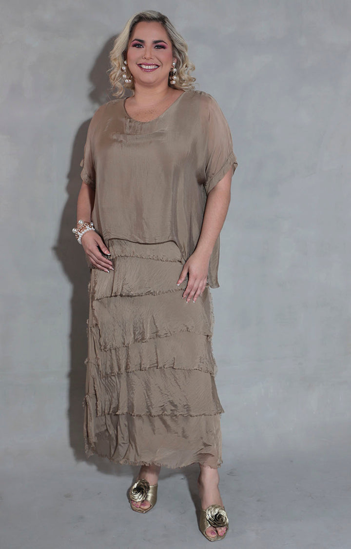 Vestido de seda beige - VESTIDO Boutiquemirel 