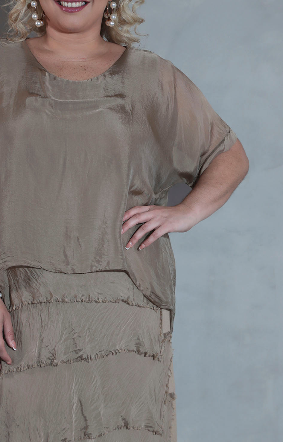 Vestido de seda beige - VESTIDO Boutiquemirel 