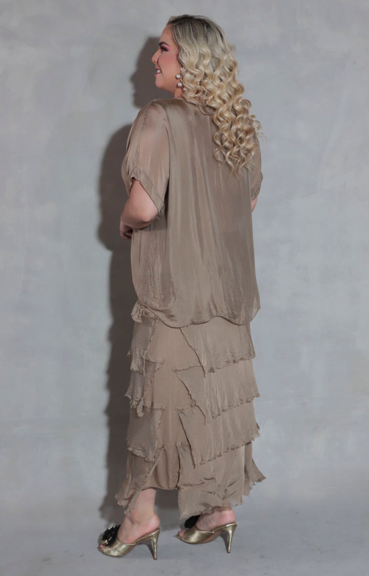 Vestido de seda beige - VESTIDO Boutiquemirel 