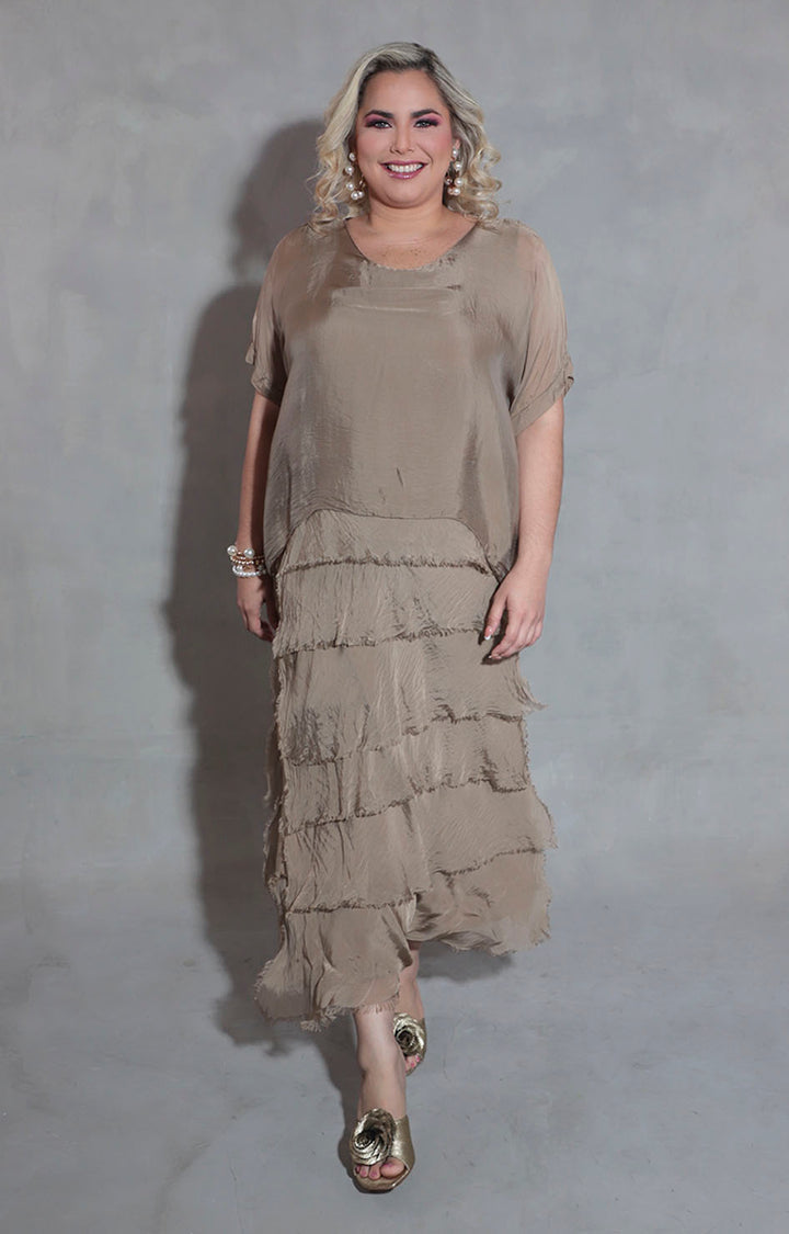 Vestido de seda beige - VESTIDO Boutiquemirel 