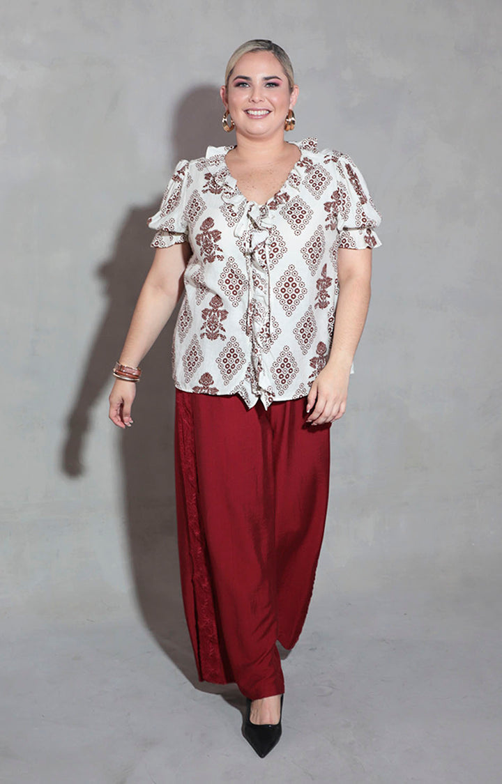 Blusa beige estampada - BLUSA XL Boutiquemirel 