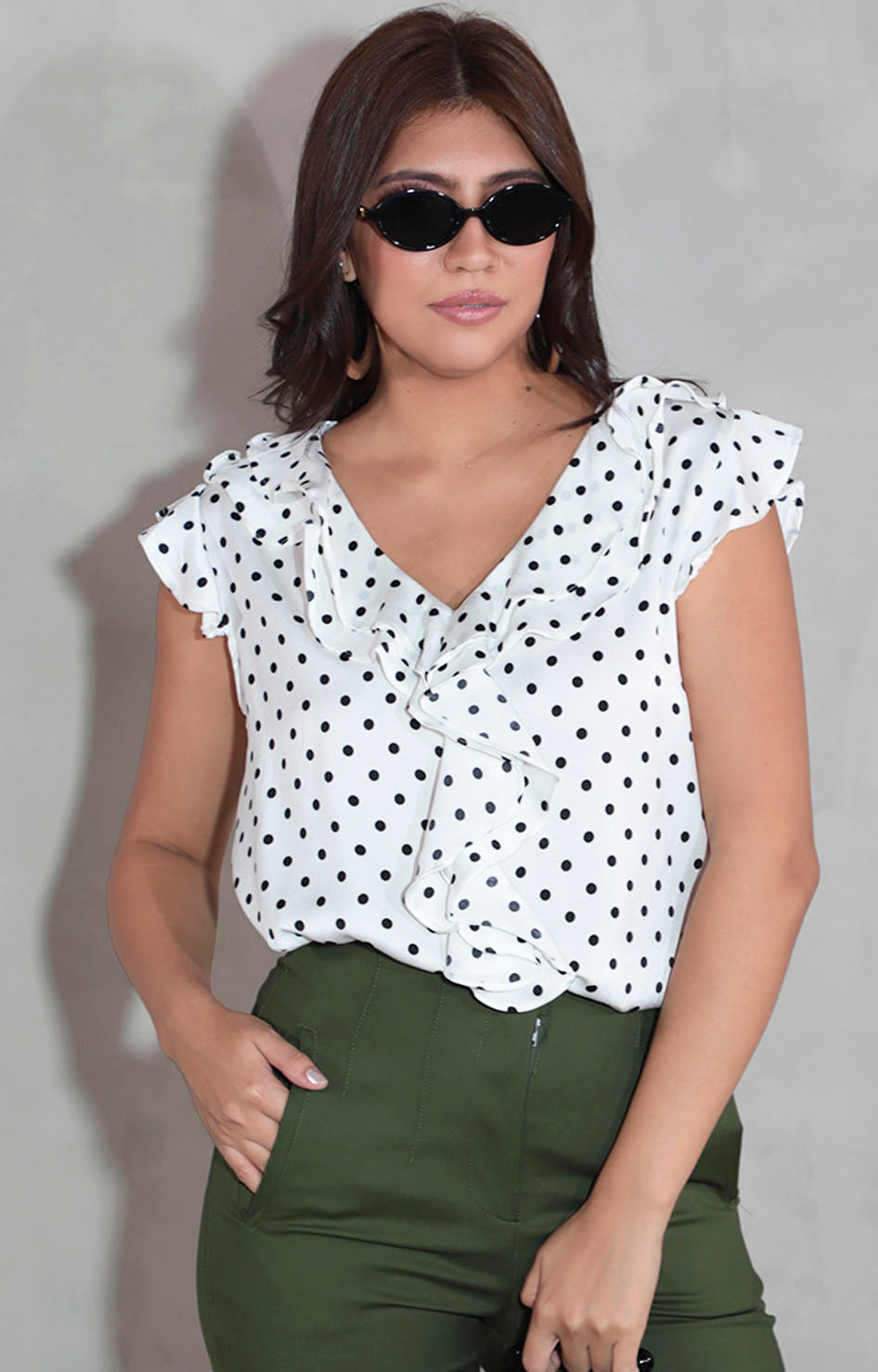 Blusa blanca con lunares - BLUSA Boutiquemirel 