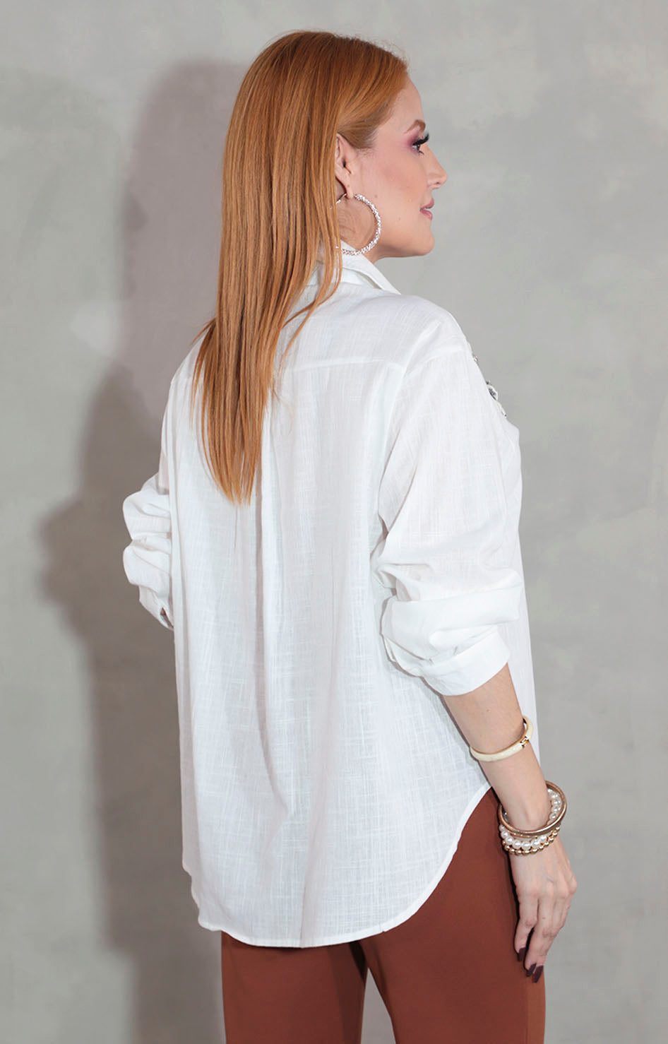 Camisera blanca bordada - BLUSA Boutiquemirel 