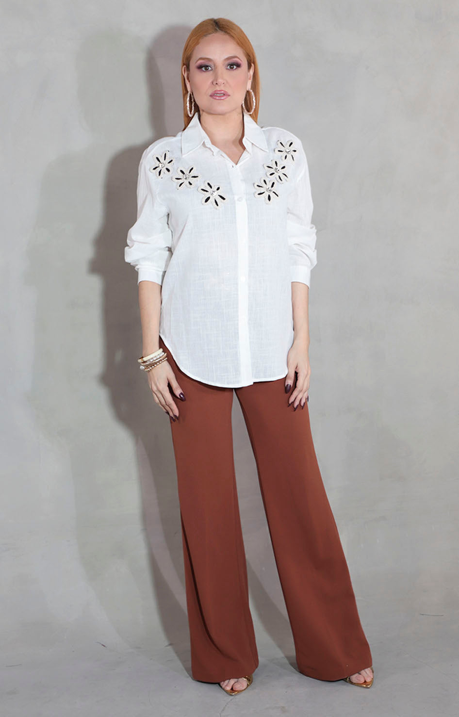 Camisera blanca bordada - BLUSA Boutiquemirel 