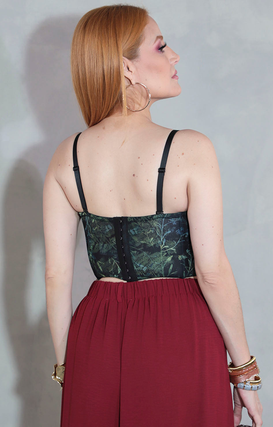 Bustier verde con flores - BLUSA Boutiquemirel 