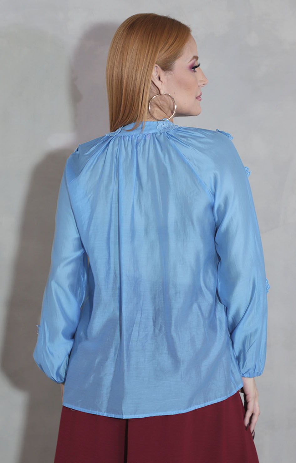 Blusa azul con flores - BLUSA Boutiquemirel 