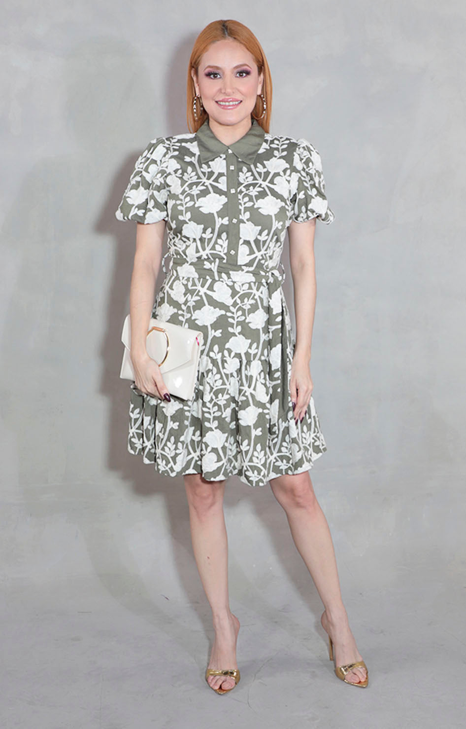 Vestido verde con flores - VESTIDO Boutiquemirel 