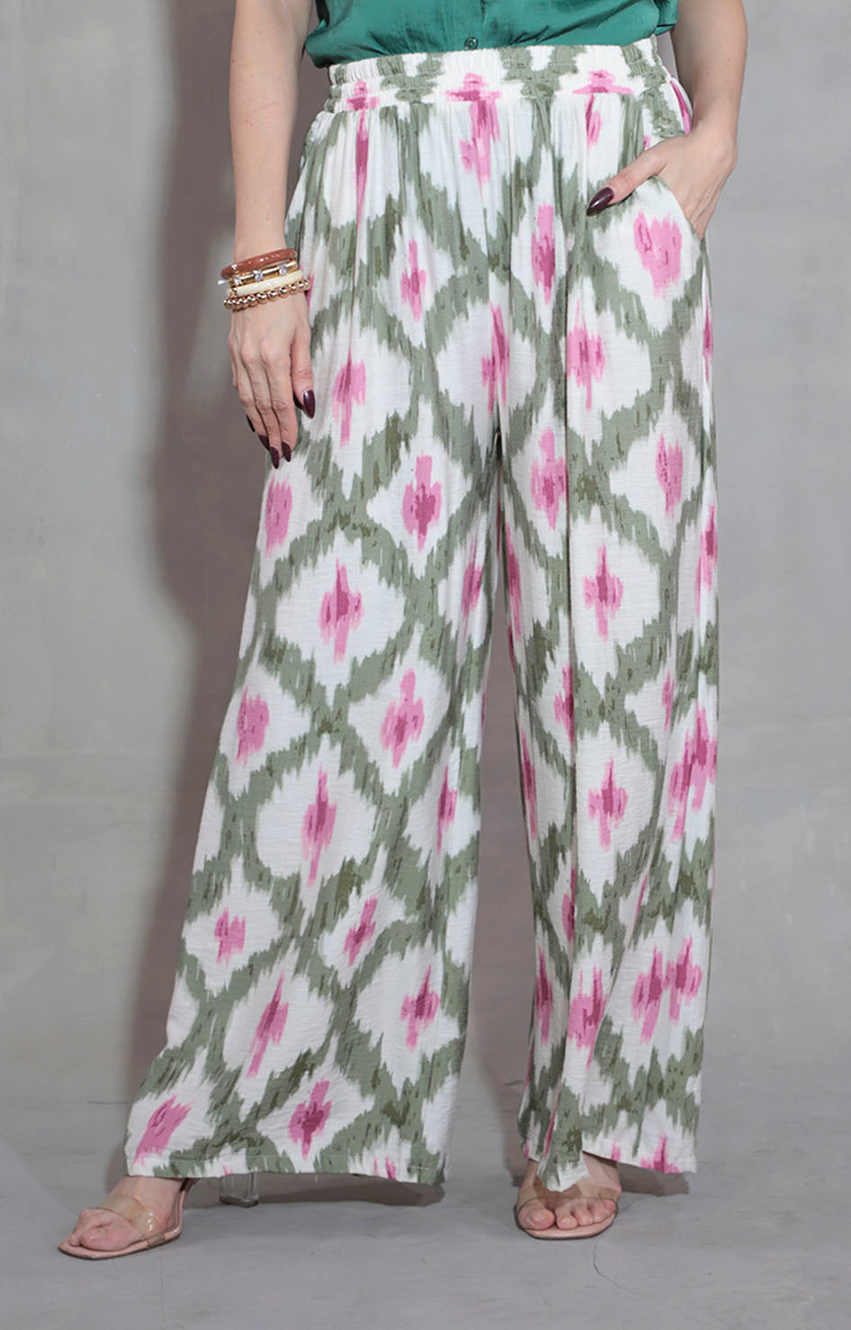 Pantalón beige estampado - PANTALON Boutiquemirel 