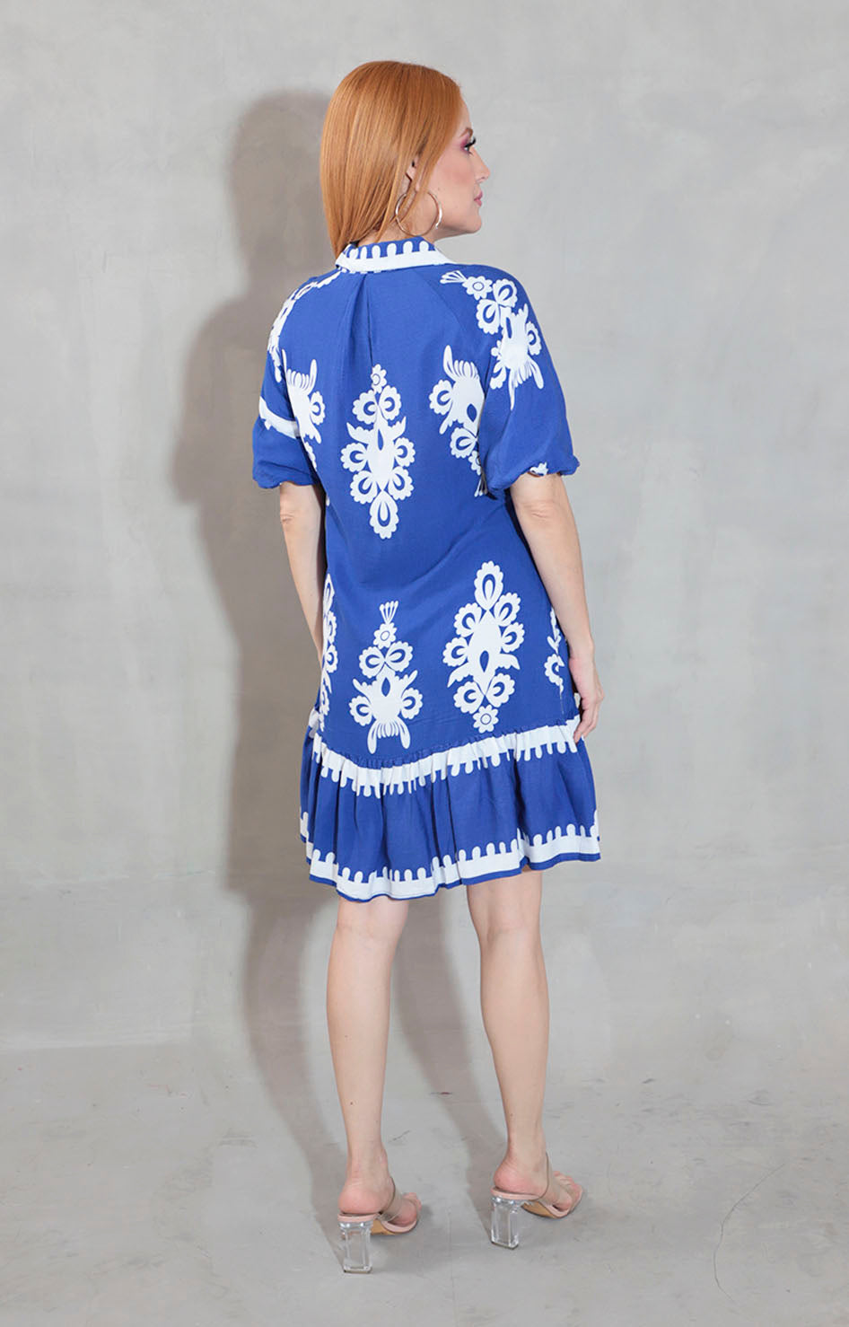 Vestido azul con flores - VESTIDO Boutiquemirel 