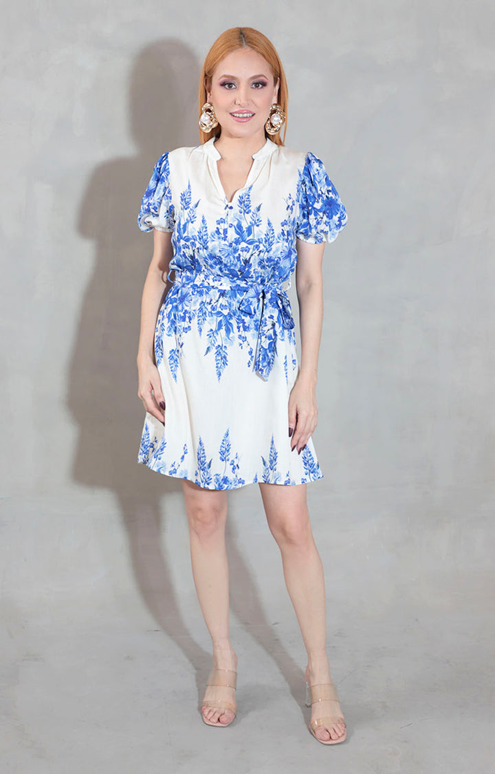 Vestido beige con flores - VESTIDO Boutiquemirel 