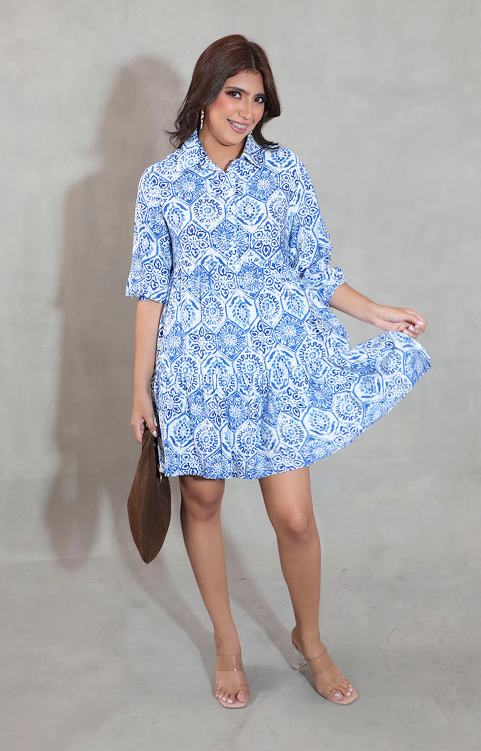 Vestido azul estampado - VESTIDO Boutiquemirel 