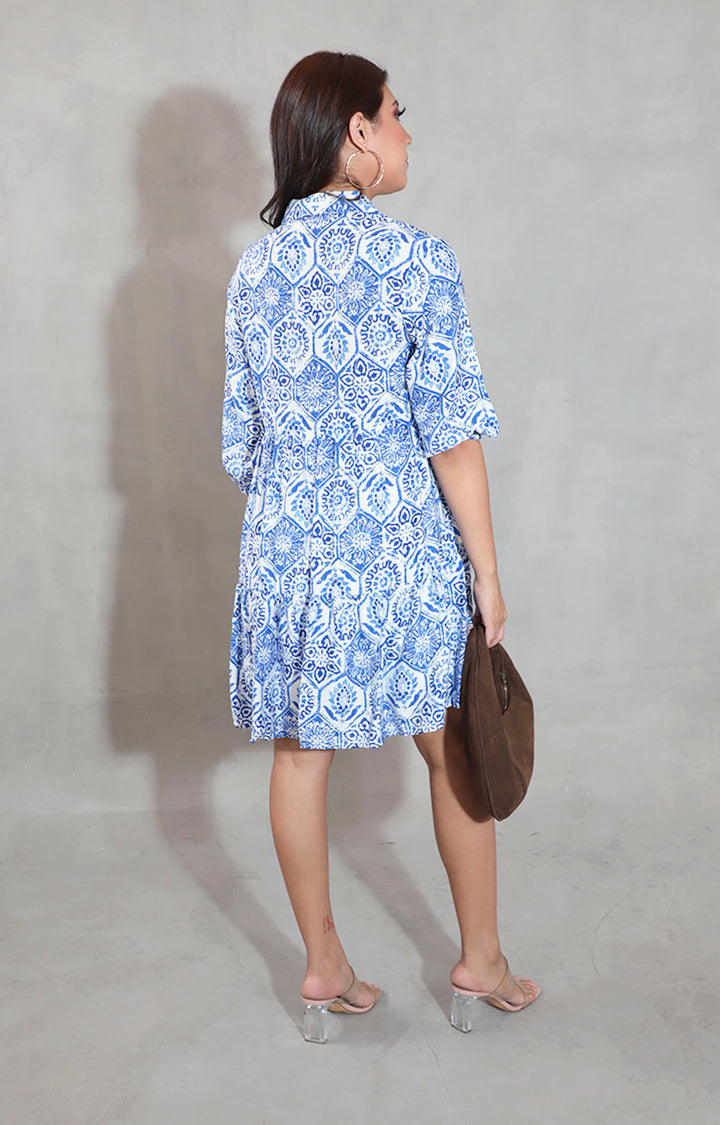 Vestido azul estampado - VESTIDO Boutiquemirel 