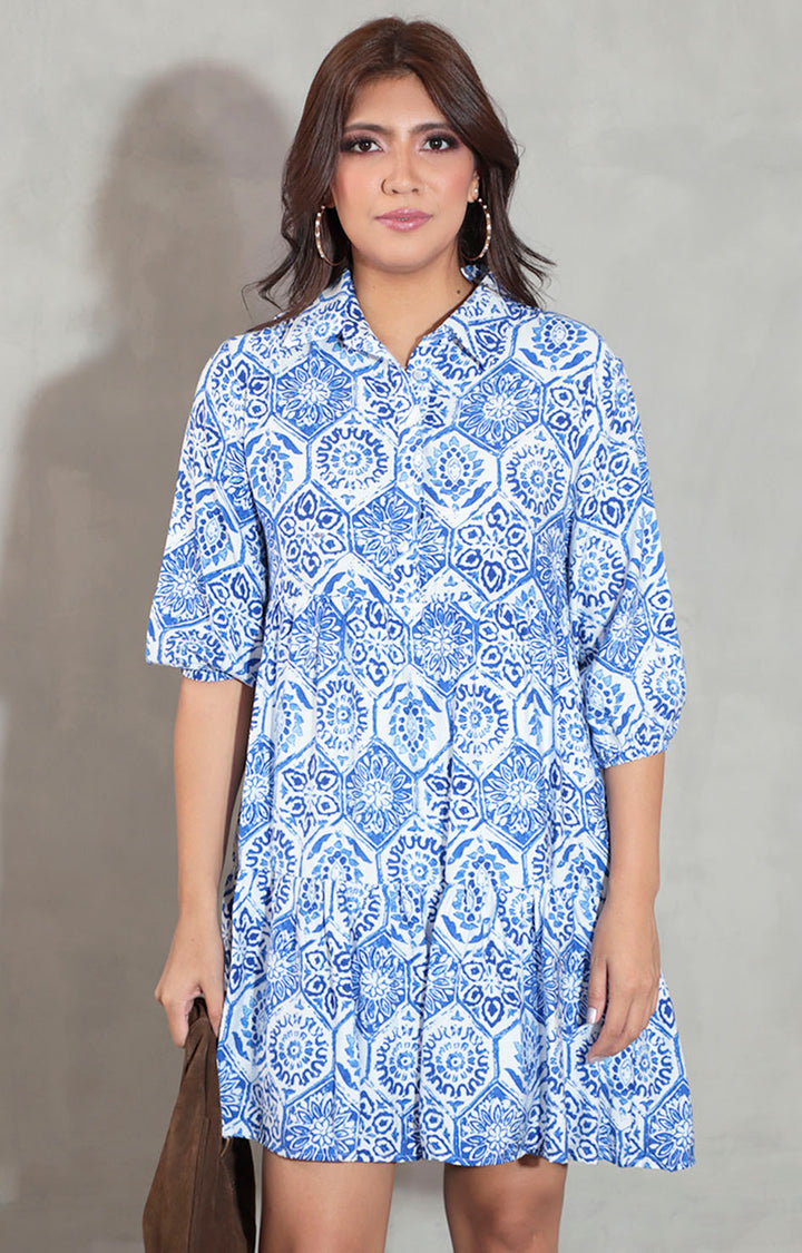 Vestido azul estampado - VESTIDO Boutiquemirel 