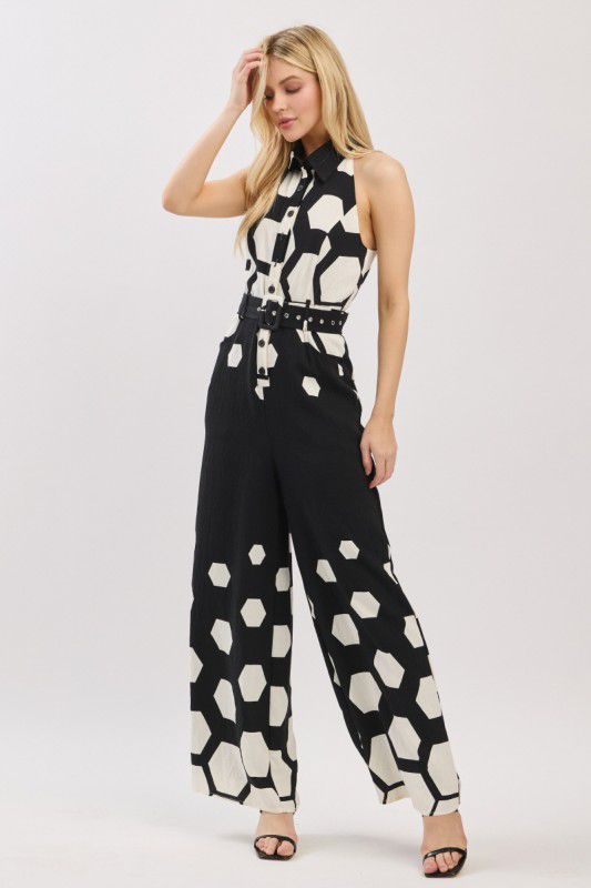 Palazzzo negro estampado