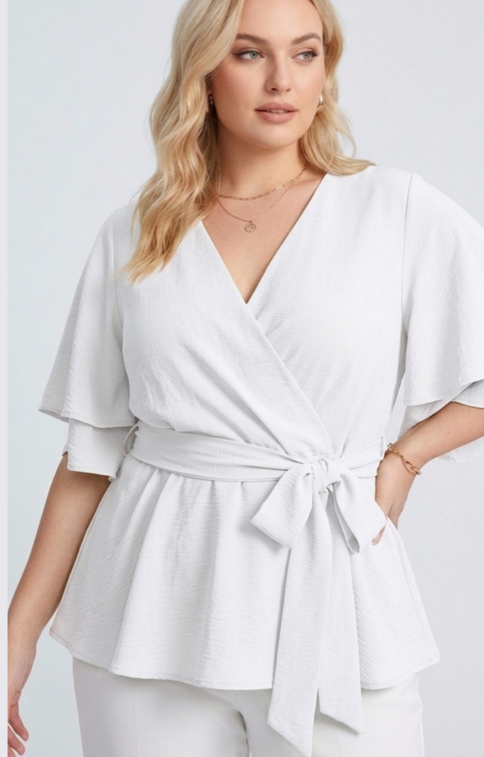 Blusa tipo peplum con lazo - BLUSAS CURVY Boutiquemirel 