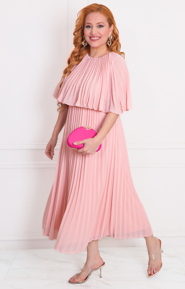 Vestido rosa plisado - VESTIDO LARGO REGULAR Boutiquemirel 