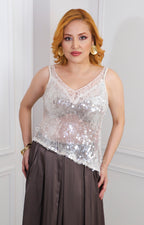 Blusa beige con lentejuela
