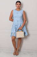 Vestido azul de guipiur - VESTIDO CORTO REGULAR Boutiquemirel 