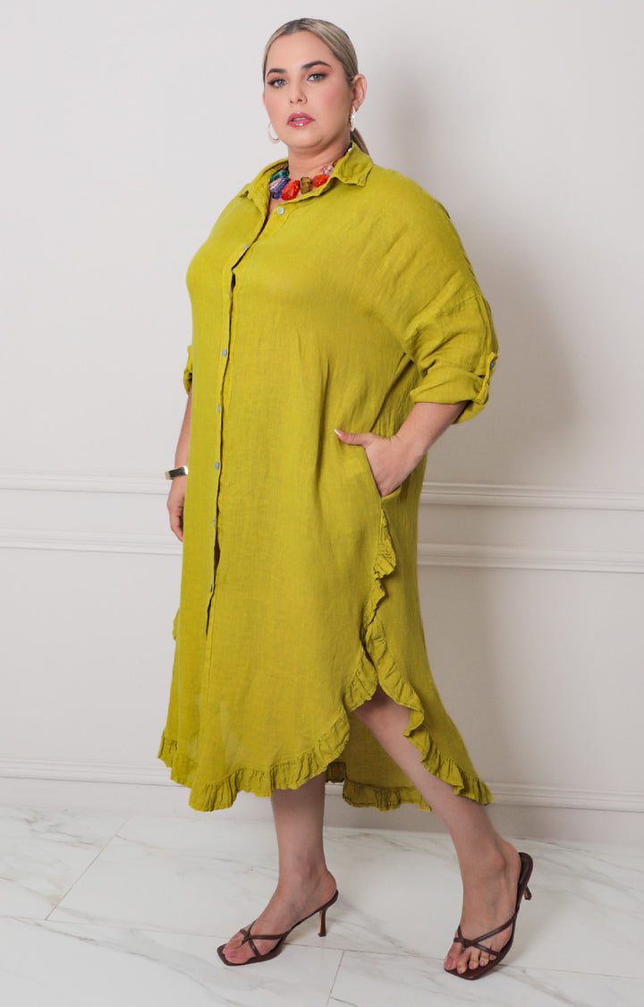 Vestido liso con botones - VESTIDO CORTO CURVY Boutiquemirel 