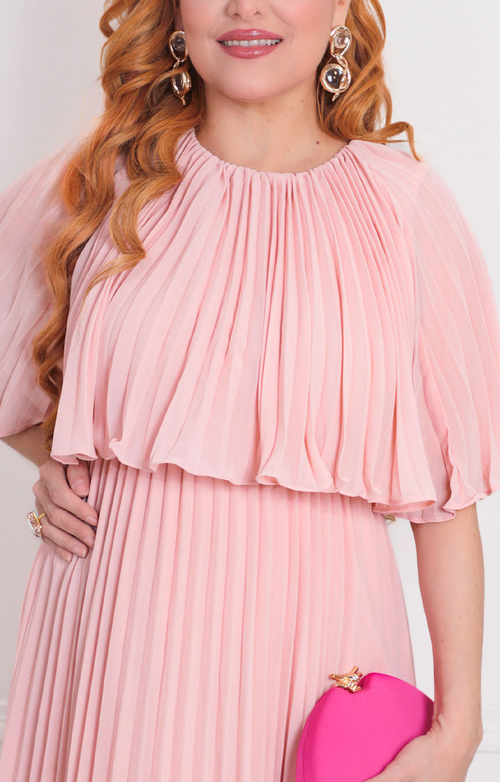 Vestido rosa plisado - VESTIDO LARGO REGULAR Boutiquemirel 