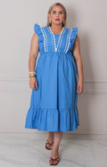 V*2-26*ANGELA*M10752WX*AZUL - VESTIDO CORTO CURVY Boutiquemirel 