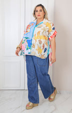 Blusa estampada de botones