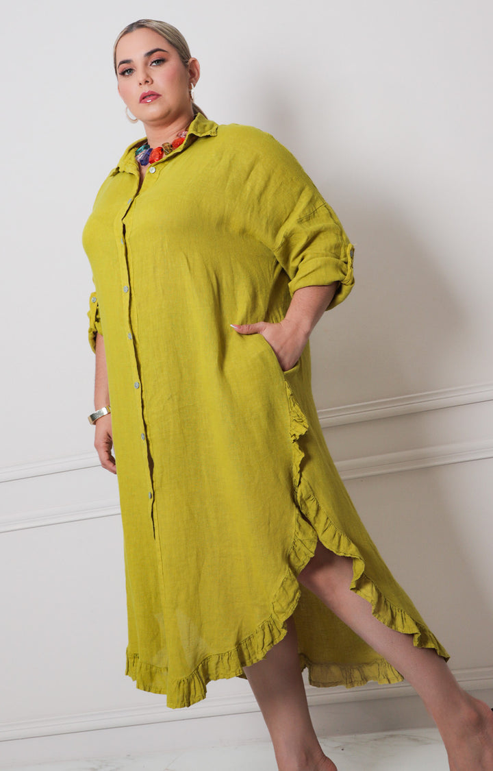 Vestido liso con botones - VESTIDO CORTO CURVY Boutiquemirel 