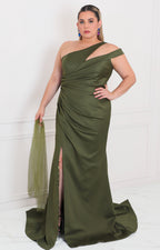 Vestido verde asimétrico - VESTIDO LARGO CURVY Boutiquemirel 