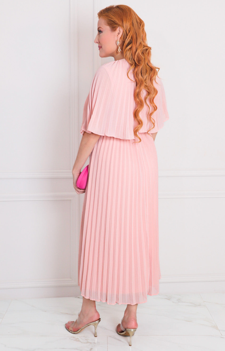 Vestido rosa plisado - VESTIDO LARGO REGULAR Boutiquemirel 