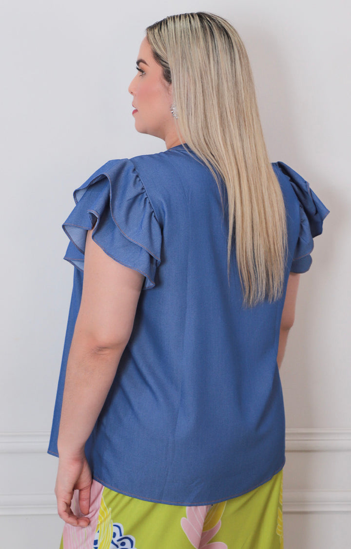 Blusa de mezclilla - BLUSAS CURVY Boutiquemirel 