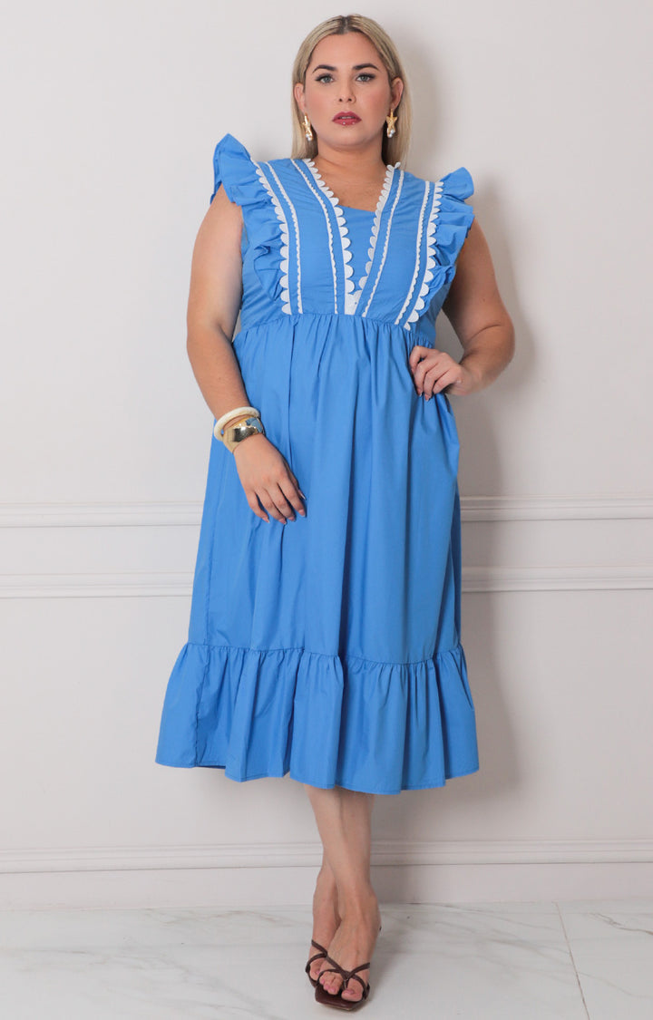 V*2-26*ANGELA*M10752WX*AZUL - VESTIDO CORTO CURVY Boutiquemirel 