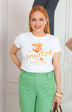 Blusa blanca con estampado