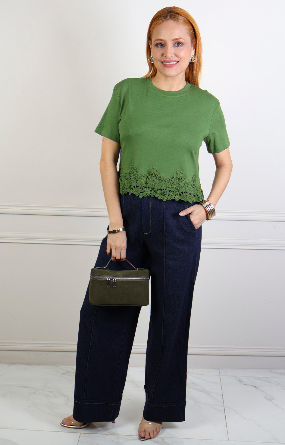 Blusa con encaje decorativo