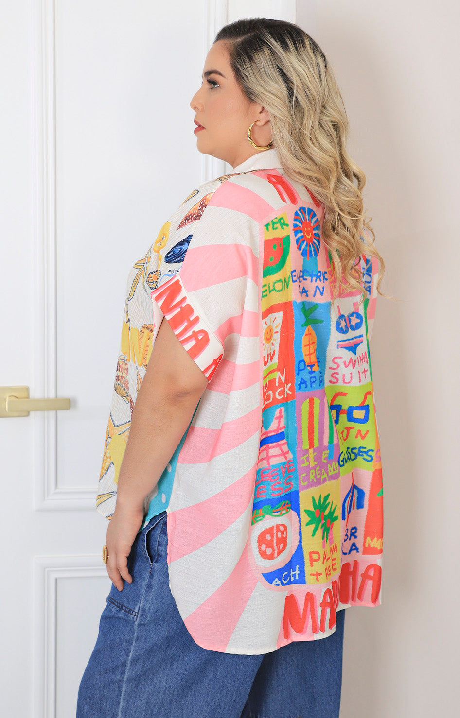 Blusa estampada de botones